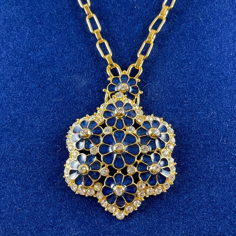 Camrose & Kross Blue big cluster Long Necklace